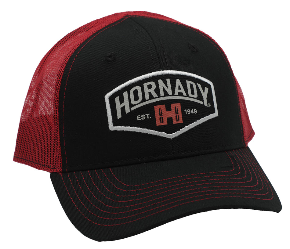 Hornady 99214 Black Red Structured Mesh Cap Established Logo