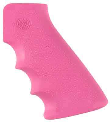 Hogue Pink AR-15 Rubber Grip Handle With Finger Grooves Overmolded