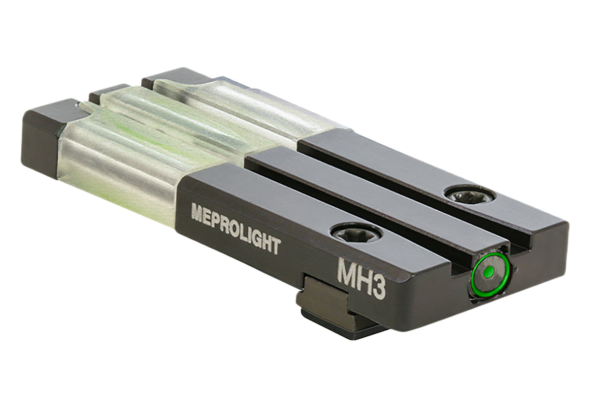 Meprolight FT Bullseye Green Tritium Fiber Optic Rear Sight Black Frame All Glock Models Except MOS