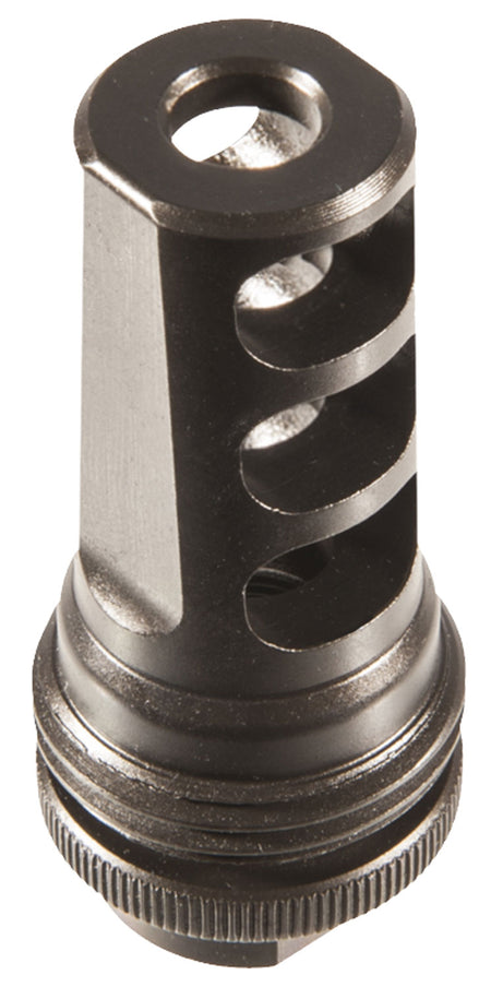 SilencerCo AC858 338 Cal ASR 3-Port Muzzle Brake 3/4"-24 tpi Black Steel