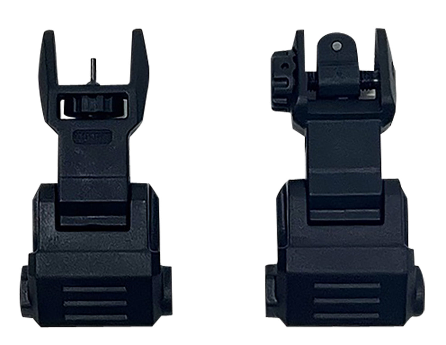 NcStar Picatinny High Profile Folding Iron Sight Set Black Polymer Adjustable Windage & Elevation