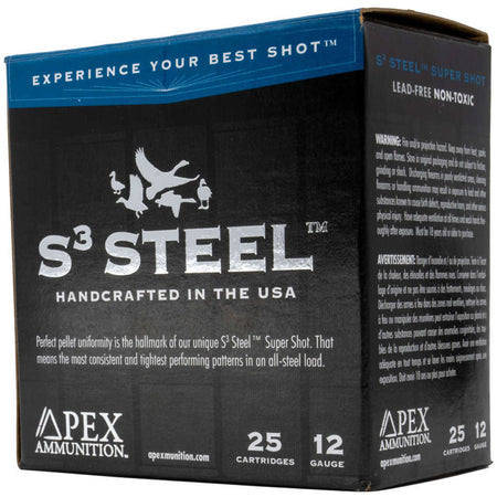 Apex Waterfowl S3 Steel Shotgun Ammo 12 Gauge 3 in 1-1/4 oz BB
