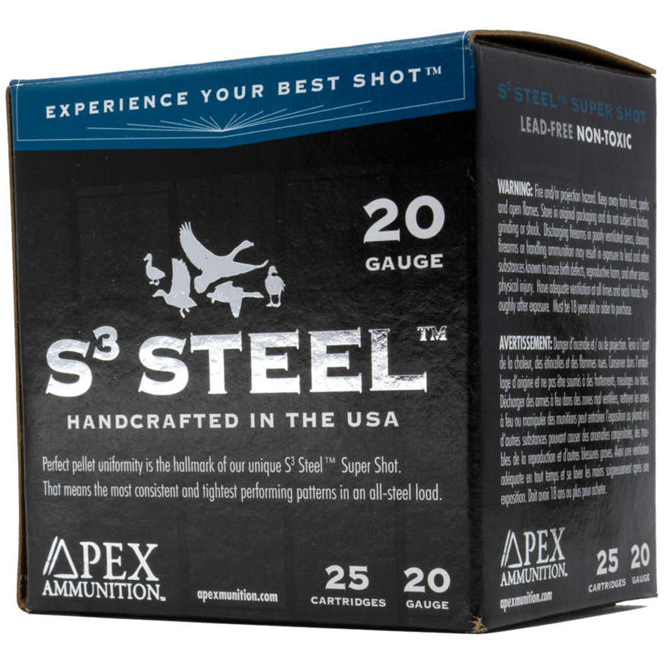 Apex Waterfowl S3 Steel Shotgun Ammo 20 Gauge 3 in 1 oz #2