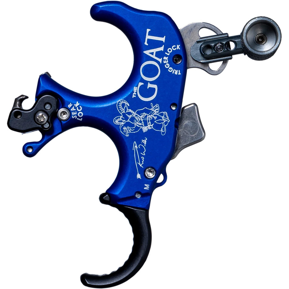 Tru Ball GOAT 3-Finger Blue and QuickSilver Archery Release Medium