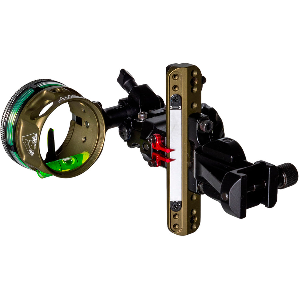 Axcel LANDSLYDE Picatinny Slider Sight AVX-41 .010 Green Fiber 1 Pin Bowhunting