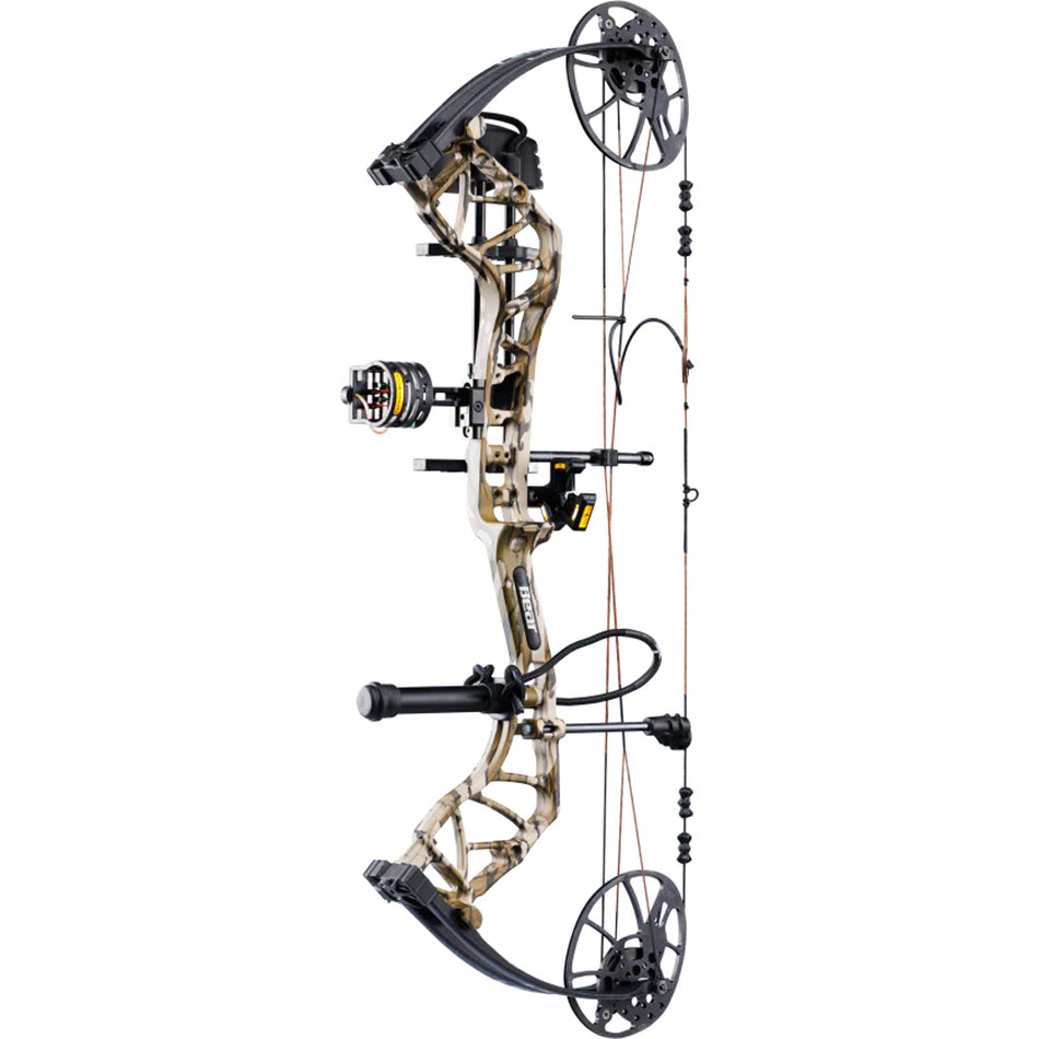 Bear Legit MAXX Compound Bow Package Mossy Oak Bottomland/Black 10-70 lbs. RH Dual Cam