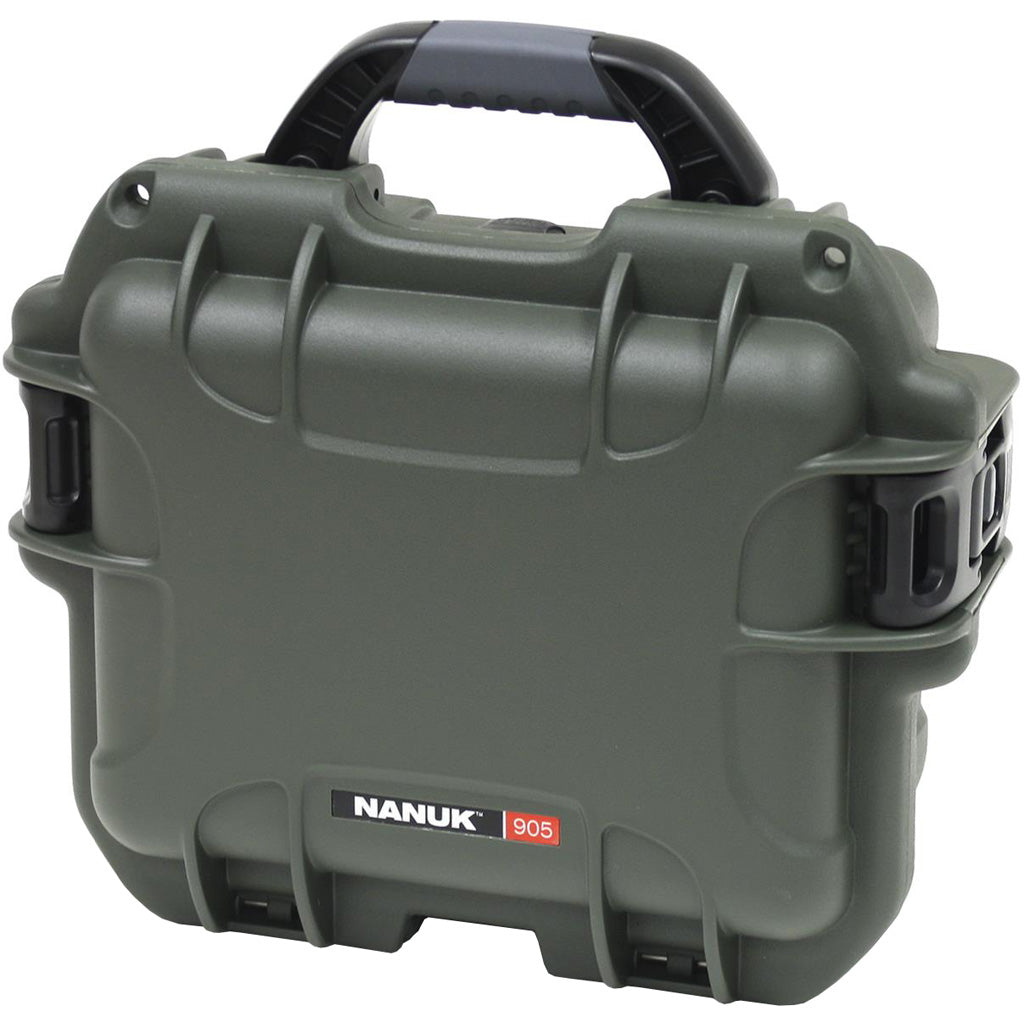 Nanuk 905 Olive Hard Protective Pistol Case with Foam - 9.4x7.4x5