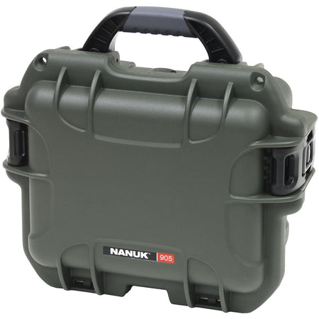 Nanuk 905 Olive Hard Protective Pistol Case with Foam - 9.4x7.4x5