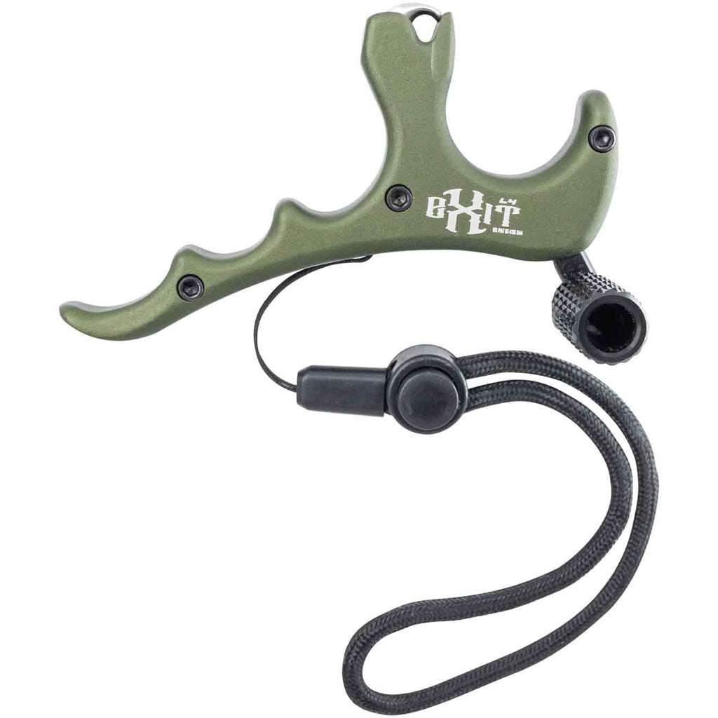 B3 Exit L4 OD Green 4-Finger Archery Release and Lanyard