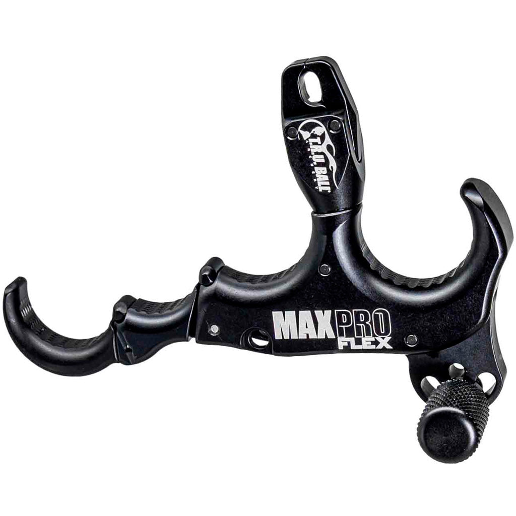 Tru Ball Max Pro Flex Thumb Button 4-Finger Bow Release, Black