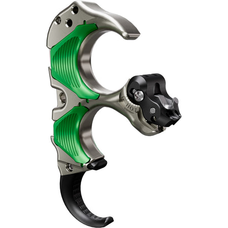 Tru Ball Aileron HBC Flex Medium 3-Finger Archery Release, Green/Quick Silver Brass