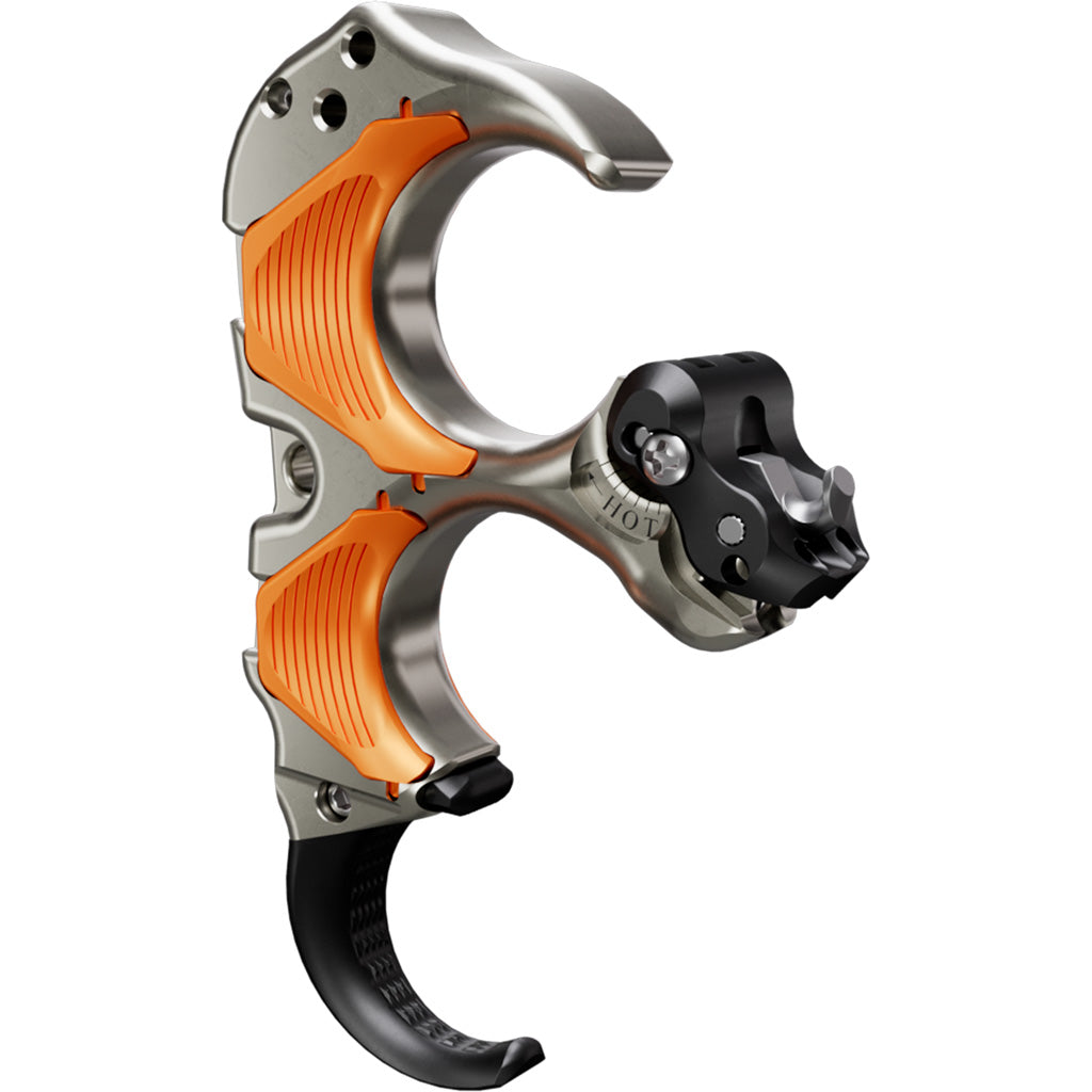 Tru Ball Aileron HBC Flex Medium 3-Finger Archery Release, Orange/Quick Silver Brass