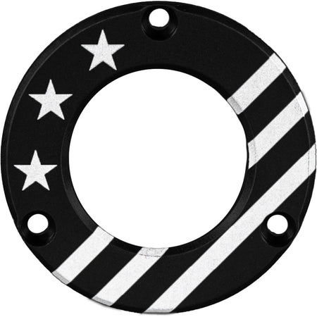 Axcel Driver Black Hubcap Made In USA Engraved Patriotic Pattern