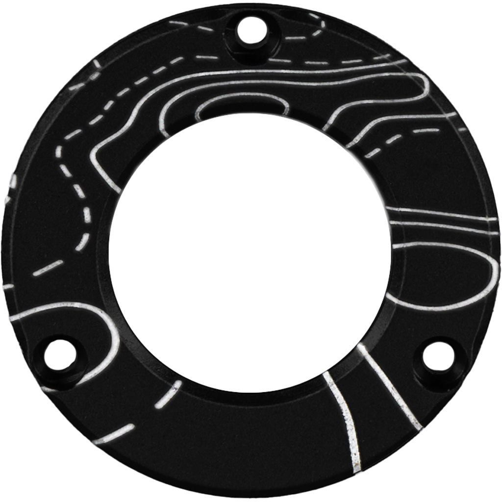 Axcel Driver Black Hubcap Topographical Map Engraved Pattern