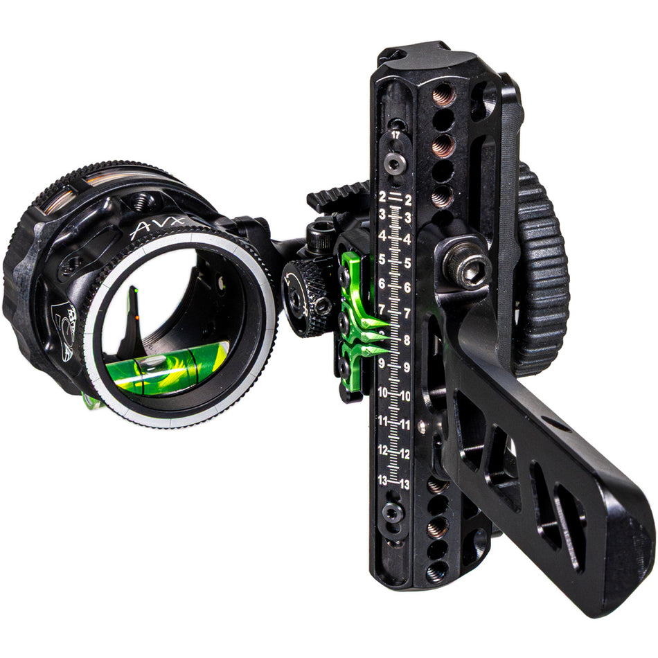 Axcel Driver Plus Archery Slider Sight w/AVX-31 Scope .019 Green/Red Fiber Dual Pin Bridge-Lock