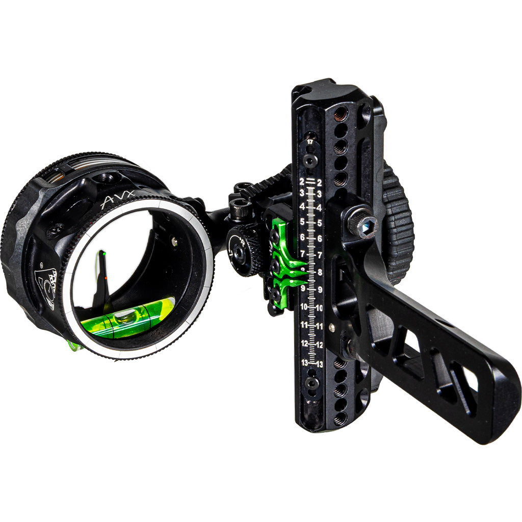 Axcel Driver Plus Archery Slider Sight w/AVX-41 Scope .019 Green/Red Fiber Dual Pin Bridge-Lock