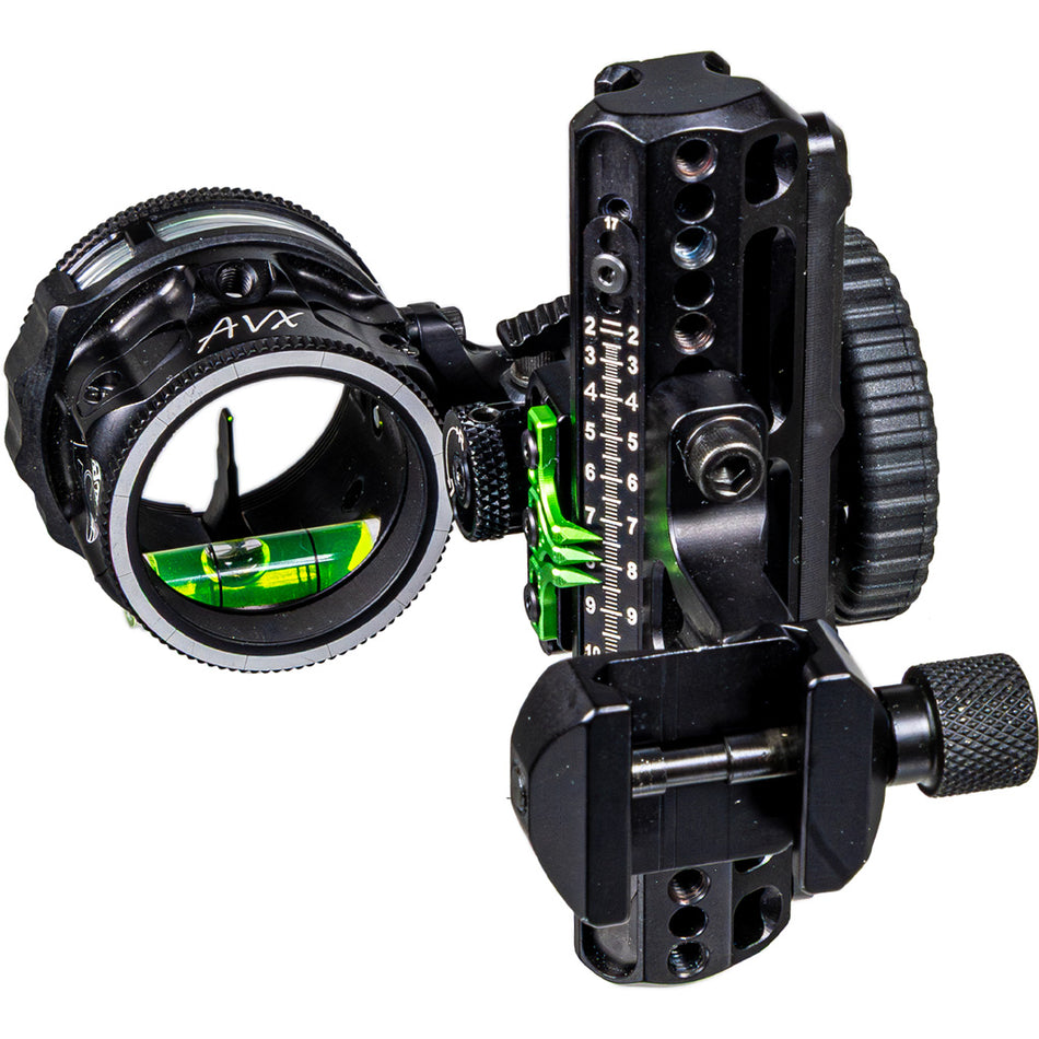 Axcel Driver Plus Archery Slider Sight w/AVX-31 Scope .010 Green Fiber 1-Pin Picatinny RH