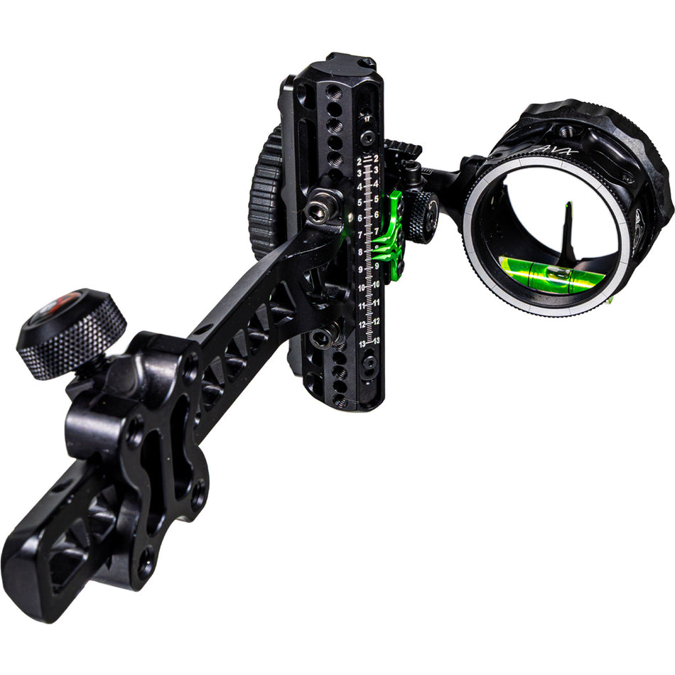 Axcel Driver Plus Archery Slider Sight w/AVX-41 Scope .010 Green Fiber 1-Pin Left Hand Dovetail