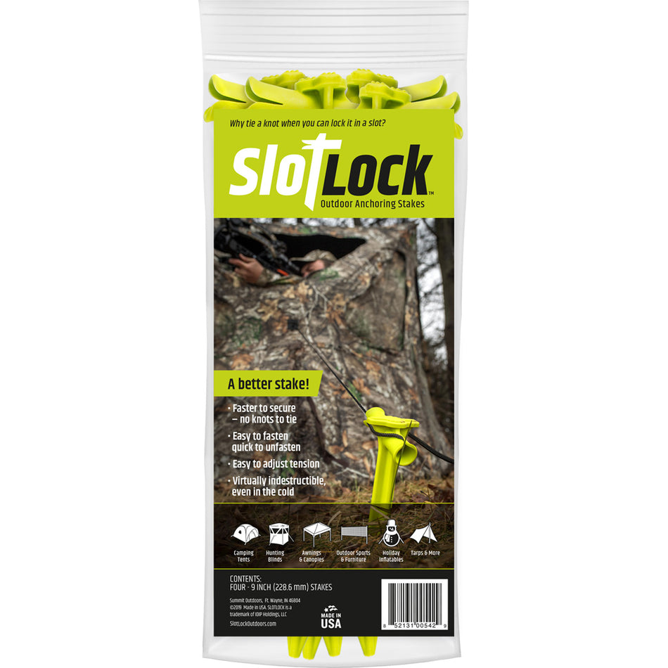 SlotLock 9-Inch Blind/Tent Anchoring Stakes Set of 4