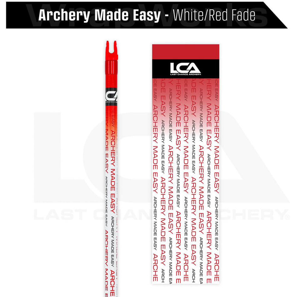 Last Chance WrapWorks Stock Archery Made Easy White/Red Fade Precision Fixed Standard
