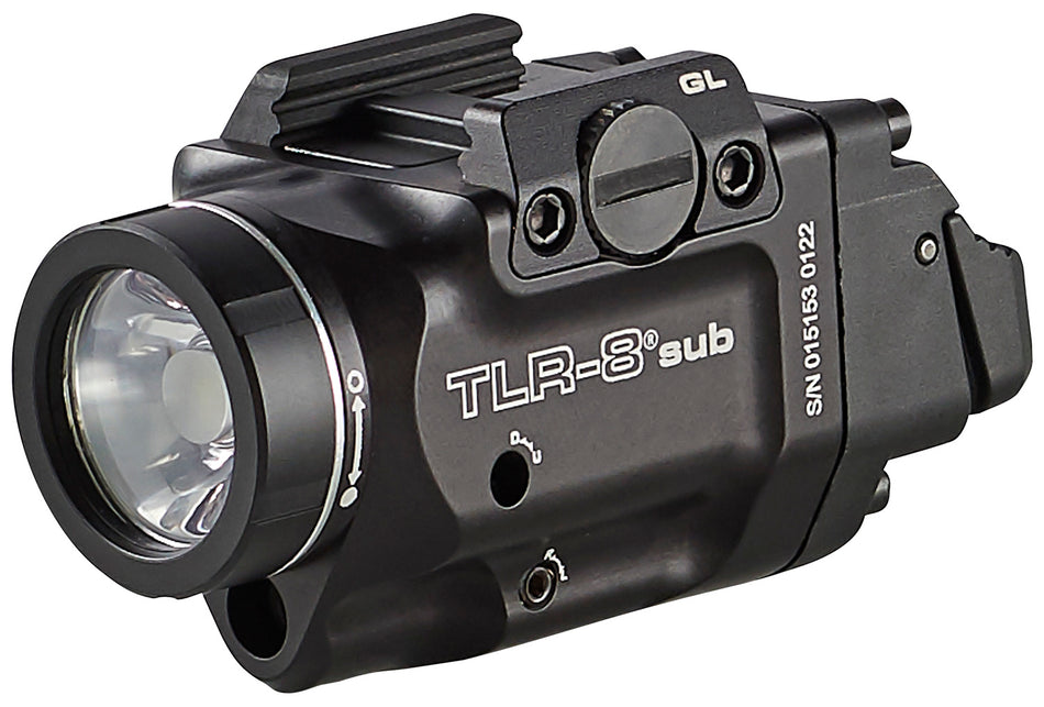 Streamlight TLR-8 Sub 69411 Black Anodized 500 Lumen Gun Light with Red Laser for Glock 43X