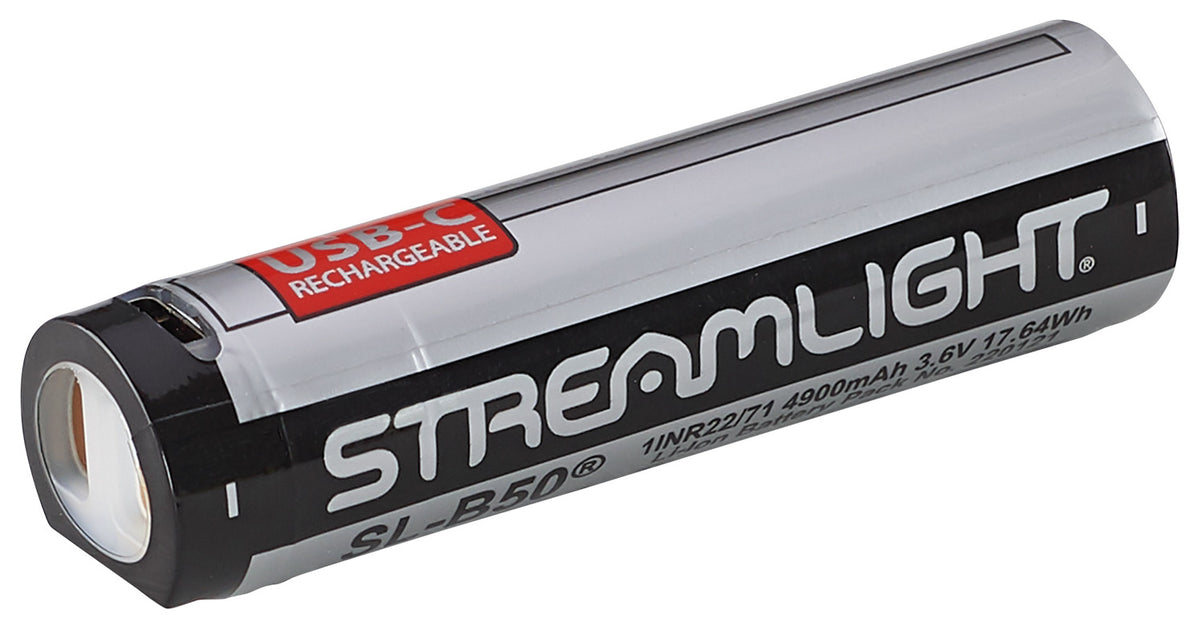 Streamlight SL-B50 3.6V 4900mAh USB-C Rechargeable Battery for ProTac 2.0 Series, 1-Pack