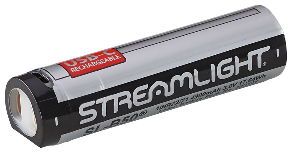 Streamlight SL-B50 3.6V 4900mAh USB-C Rechargeable Battery for ProTac 2.0 Series, 1-Pack