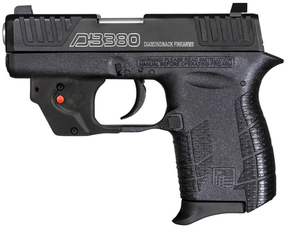 Diamondback DB0101E002 DB380 Gen4 w/Laser Micro-Compact Frame 380 ACP 6+1, 2.80" Stainless Steel Barrel, Serrated Stainless Steel Slide, Mint Polymer Frame w/Beavertail & Grip, Viridian Laser
