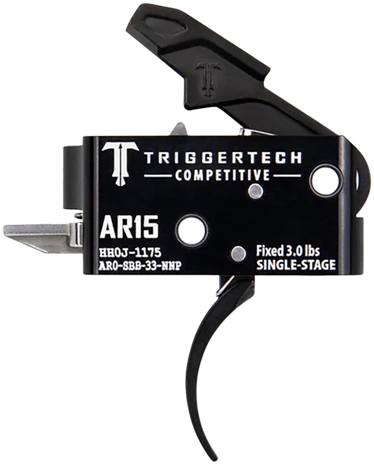 AR-15 Competitive Pro Curved Single-Stage Trigger by TriggerTech, 3 lbs Fixed Pull Weight