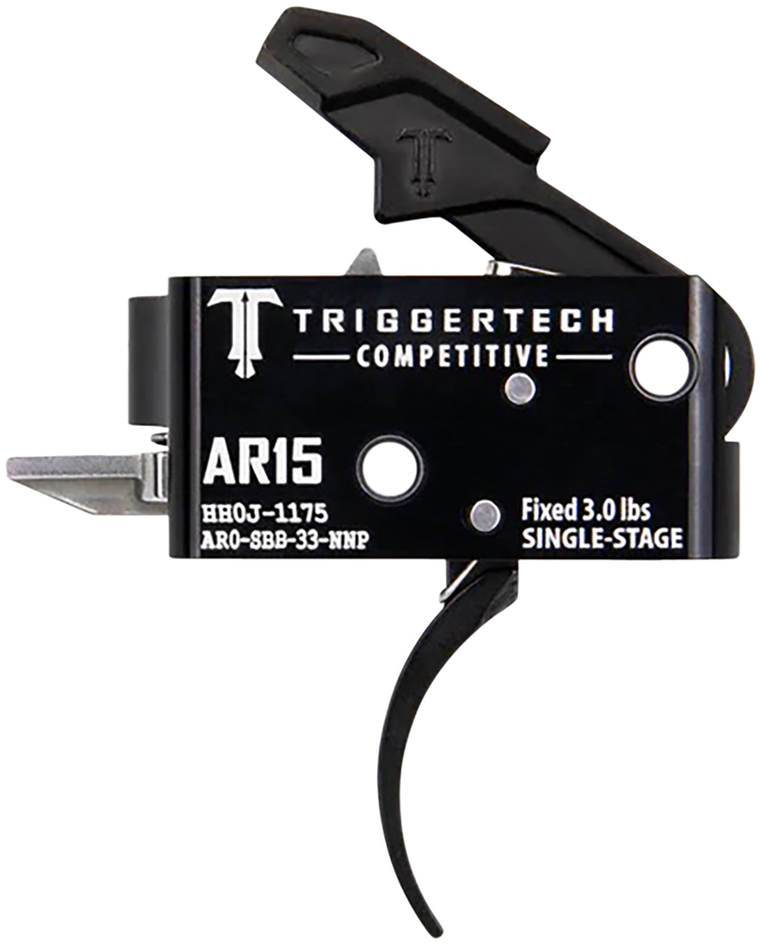 AR-15 Competitive Pro Curved Single-Stage Trigger by TriggerTech, 3 lbs Fixed Pull Weight