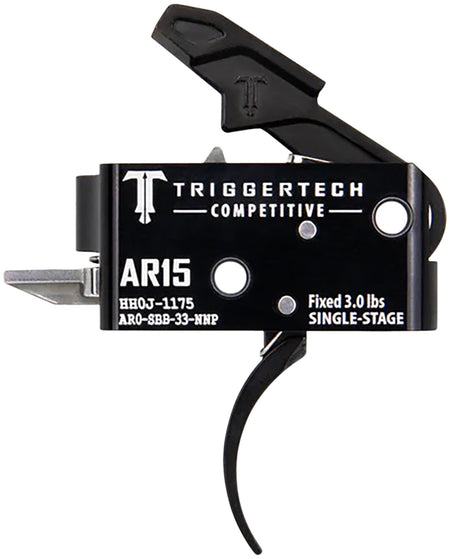 AR-15 Competitive Pro Curved Single-Stage Trigger by TriggerTech, 3 lbs Fixed Pull Weight