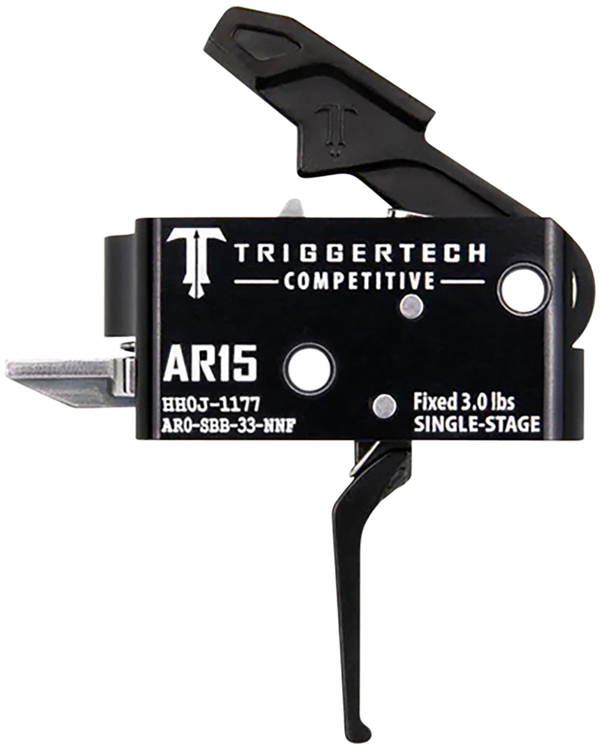 AR-15 Competitive Flat Single-Stage Trigger by TriggerTech, 3 lbs Fixed Pull Weight