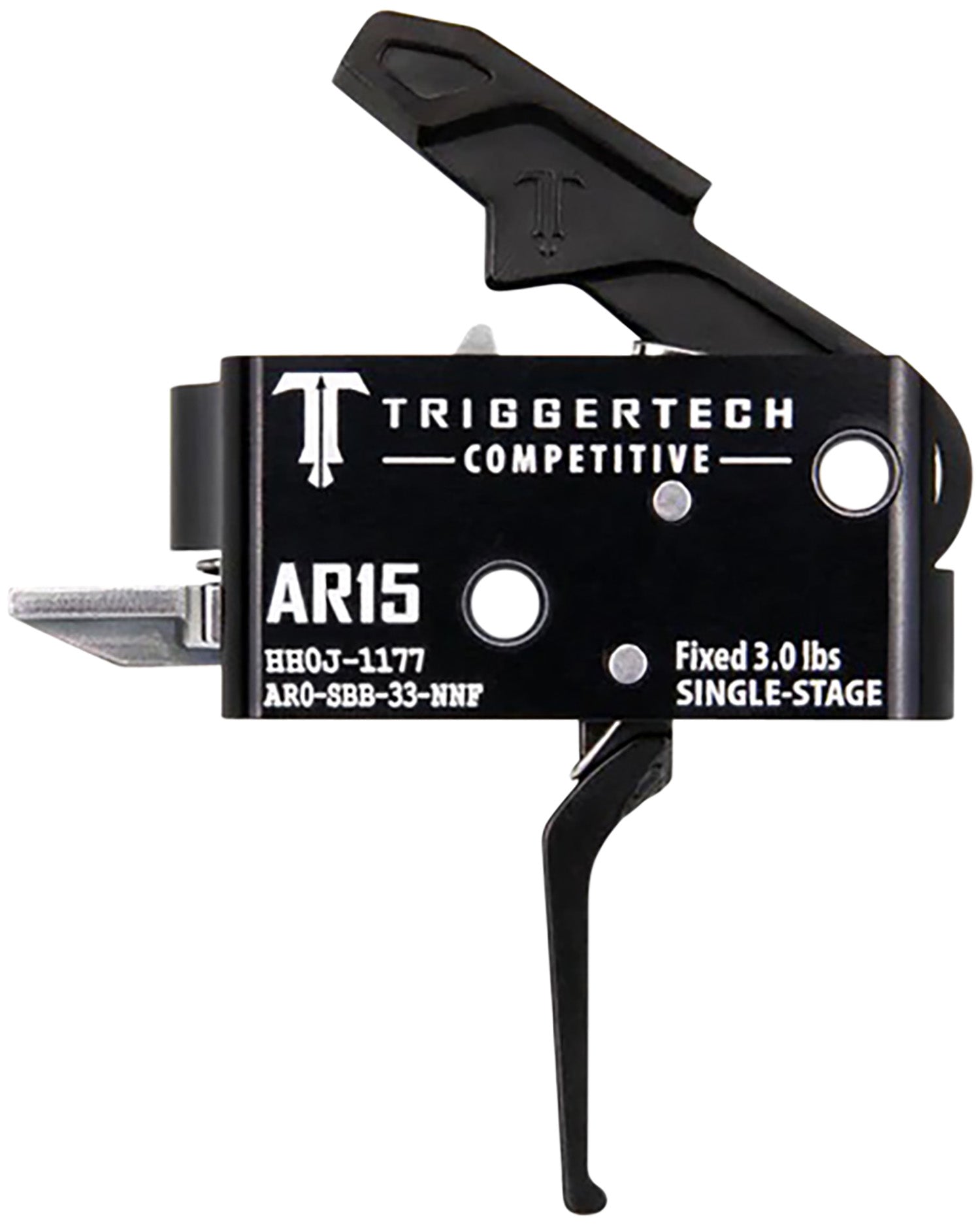 AR-15 Competitive Flat Single-Stage Trigger by TriggerTech, 3 lbs Fixed Pull Weight