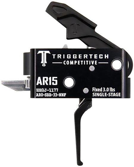 AR-15 Competitive Flat Single-Stage Trigger by TriggerTech, 3 lbs Fixed Pull Weight