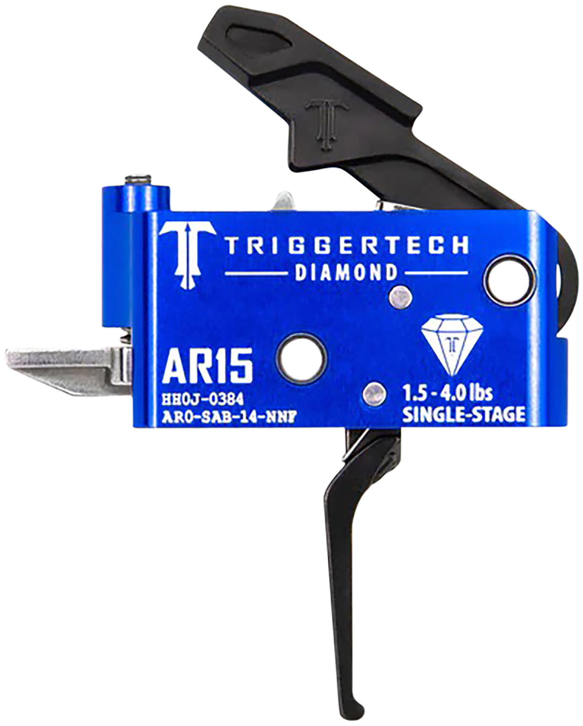 AR-15 Diamond Flat Single-Stage Trigger by TriggerTech, 1.5-4.0 lbs Adjustable Pull Weight