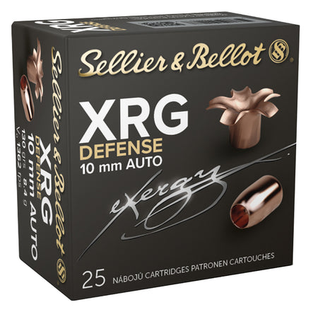 Sellier & Bellot (S&B) XRG Solid Copper Hollow Point 130 Grain 10mm Auto 1362 fps