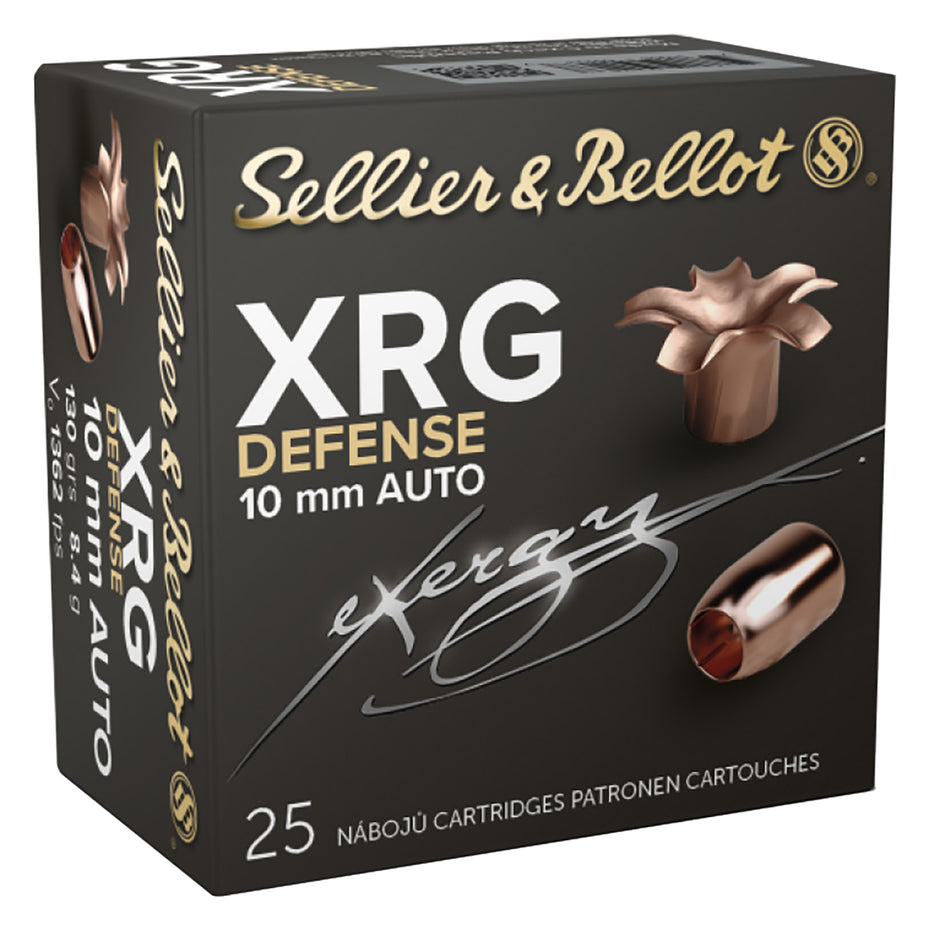 Sellier & Bellot (S&B) XRG Solid Copper Hollow Point 130 Grain 10mm Auto 1362 fps