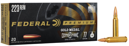 Federal Premium Gold Medal Open Tip Match 77 Grain .223 Remington 2720 fps