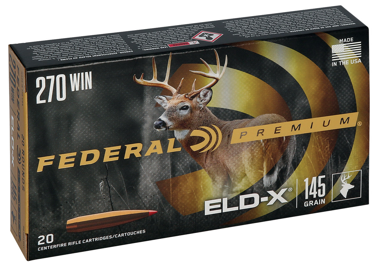 Federal Premium ELD-X Extremely Low Drag-eXpanding 145 Grain .270 Winchester 2890 fps