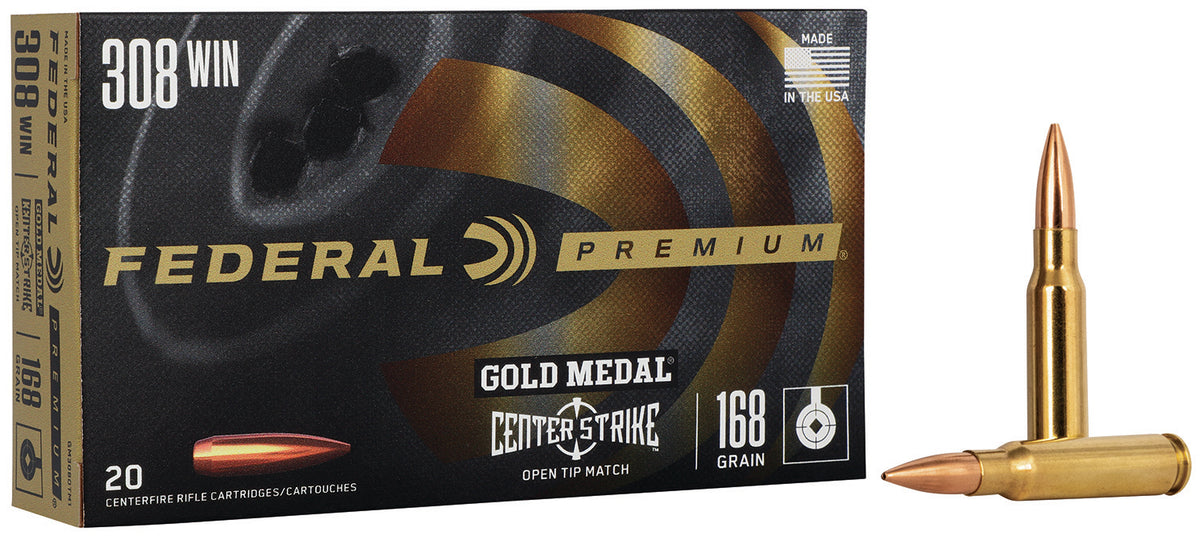 Federal Premium Gold Medal Open Tip Match 168 Grain .308 Win / 7.62x51mm 2650 fps