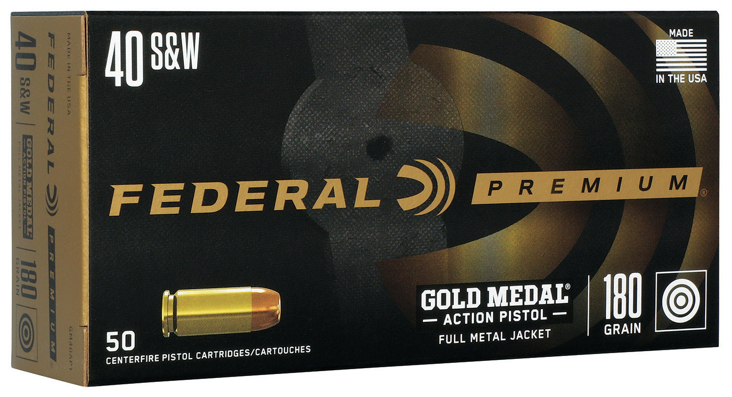 Federal Gold Medal Full Metal Jacket 180 Grain .40 S&W 950 fps