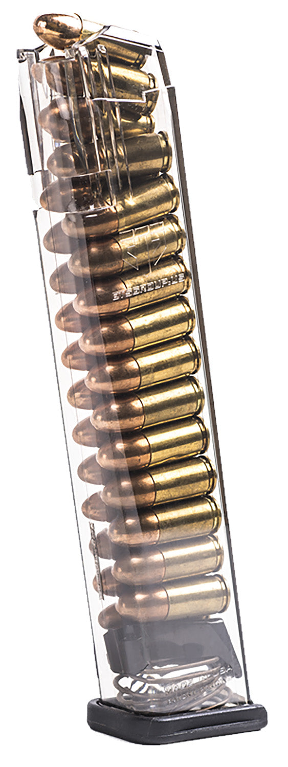 ETS 9mm 27-Round Competition Legal Extended Glock 17 Smoke Polymer Pistol Magazine SMKGLK9170