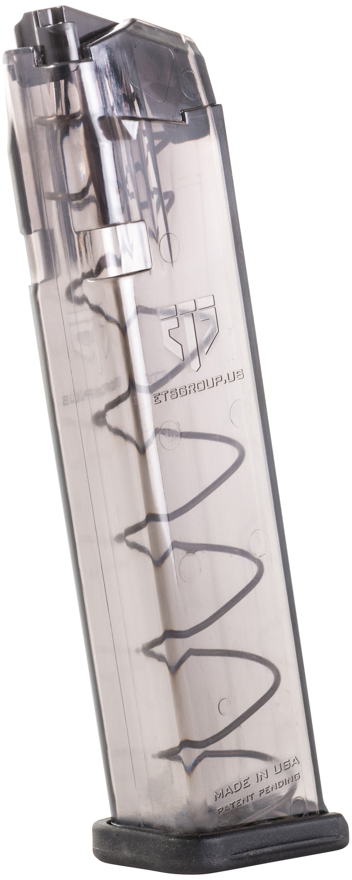 ETS 9mm 22-Round Competition Legal Extended Glock 17 Smoke Polymer Pistol Magazine SMKGLK922