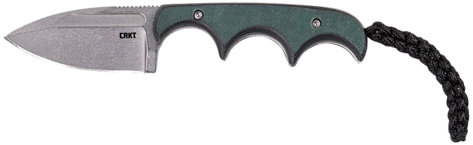 CRKT Minimalist Fixed Spear Point 2.15" Stonewashed 8Cr13MoV SS Blade Polished Green Resin Fiber Handle with Sheath