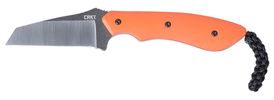 CRKT S.P.I.T. Small Pocket Inverted Tanto 2.29" Fixed Blade Satin Stonewashed SS Blade Orange G10 Handle and Sheath