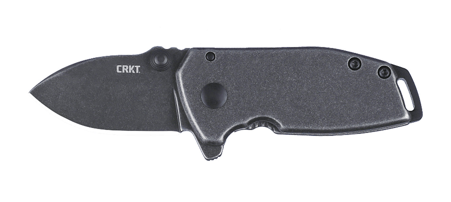 CRKT Squid Compact Everyday Carry Folding Knife Stonewashed Stainless Blade Stainless Steel Handle with Pocket Clip