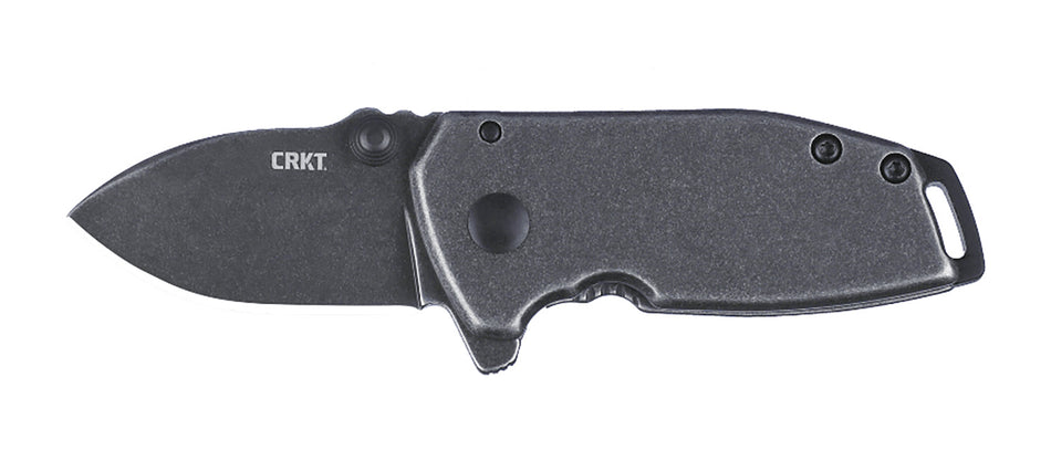 CRKT Squid Compact Everyday Carry Folding Knife Stonewashed Stainless Blade Stainless Steel Handle with Pocket Clip