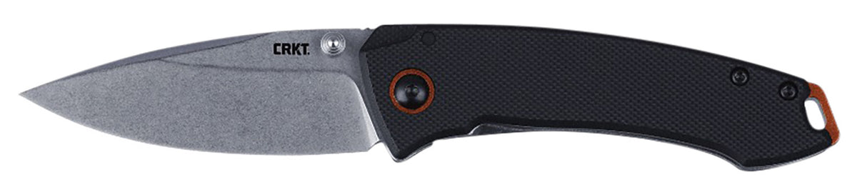CRKT Tuna Compact 2.73" Folding Plain Stonewashed SS Blade Black G10 and Stainless Handle with Pocket Clip