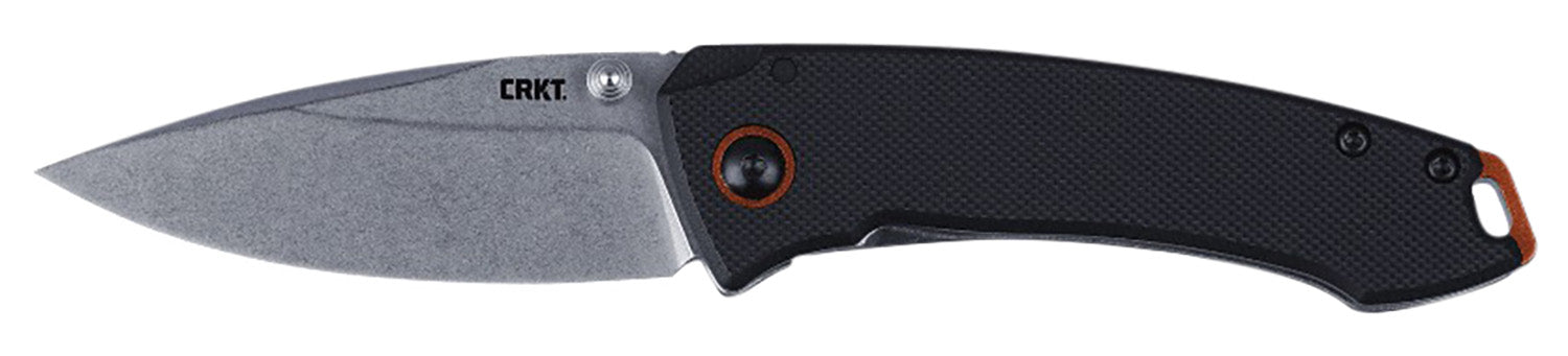 CRKT Tuna Compact 2.73" Folding Plain Stonewashed SS Blade Black G10 and Stainless Handle with Pocket Clip