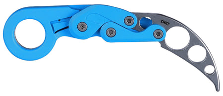 CRKT Provoke Trainer Karambit 2.48" Folding Stonewashed 420J2 SS Unsharpened Blade Blue Handle with Flush Mounted Pocket Clip
